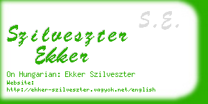 szilveszter ekker business card